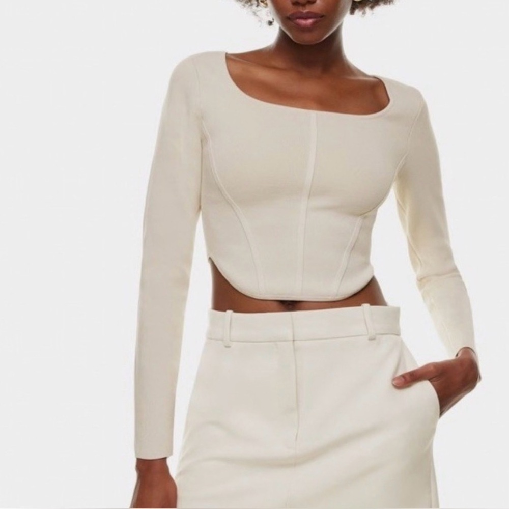 House of Harlow 1960 Long sleeve corset crop top